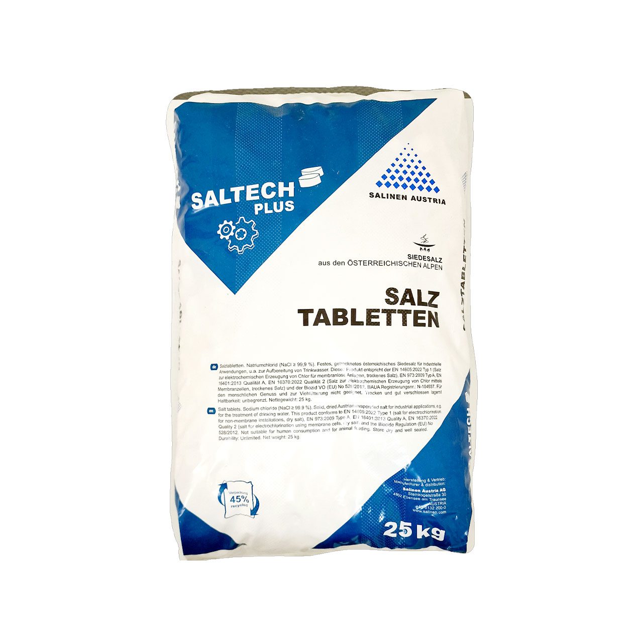 Sale in pastiglie per depuratori e addolcitore